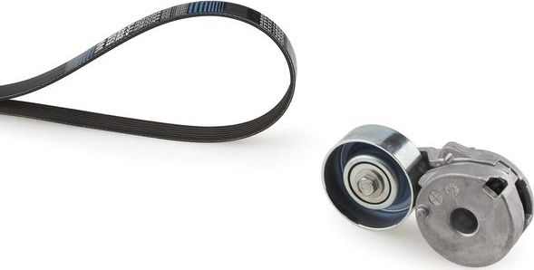 Приводной ремень поликлиновой с роликами (комплект) Gates Micro-V® Kit для Nissan Qashqai I 2008-2013. Артикул K036PK1210