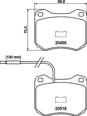 Тормозные колодки Hella NAO. Артикул 8DB 355 029-201