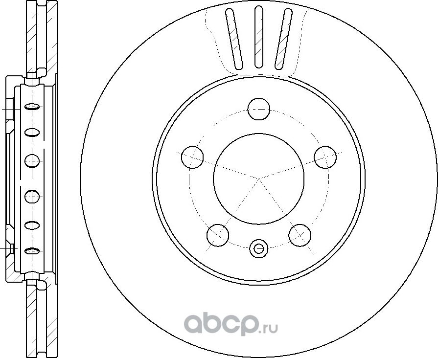 Диск тормозной вентилируемый (G-Brake). Артикул GR02479