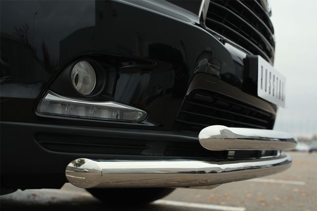 Защита RusStal переднего бампера d63 (секции) d63 (дуга) для Toyota Highlander III 2014-2026. Артикул THRZ-001914