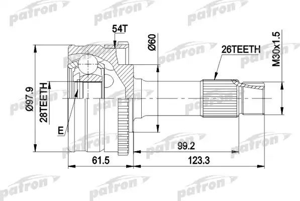 Шрус наружный (граната) Patron передний для Mercedes-Benz G-Класс W461 1989-2000. Артикул PCV2461