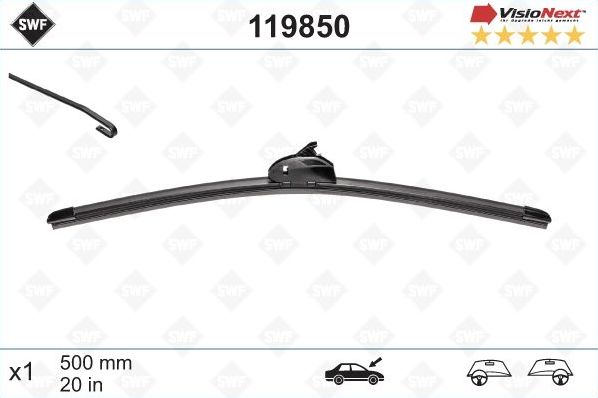 Щетка стеклоочистителя (дворник) SWF передняя левая (водительская) для Honda Civic V 1991-1996. Артикул 119850