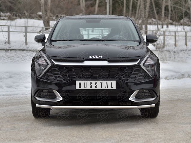 Защита RusStal переднего бампера d42 секция для Kia Sportage V (кроме Style и X-Line) 2021-2026. Артикул KSZ-004025