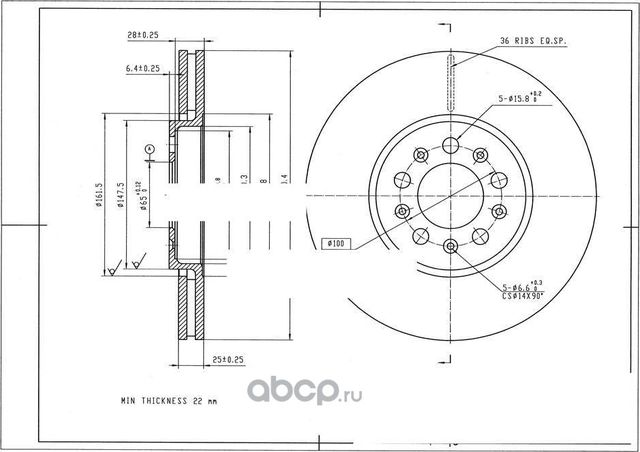 Диск тормозной AVANTECH. Артикул BR3014S
