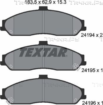 Тормозные колодки Textar. Артикул 2419401
