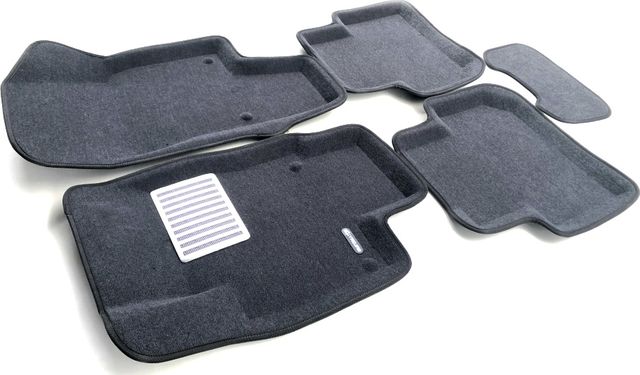 Коврики текстильные Euromat 3D Lux (Удлиненные) для салона Volkswagen Tiguan II 2016-2026 Темно-серые. Артикул EM3D-005415G
