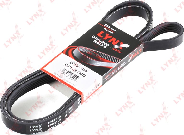 Приводной ремень поликлиновой LYNXauto. Артикул 6PK2198