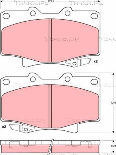 Тормозные колодки TRW передние для Toyota 4Runner II 1990-1995. Артикул GDB1154