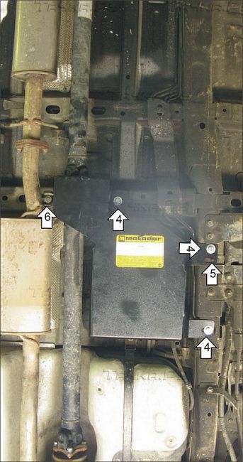 Защита Мотодор для топливного фильтра, подвесного подшипника Opel Antara 2006-2011. Артикул 13004