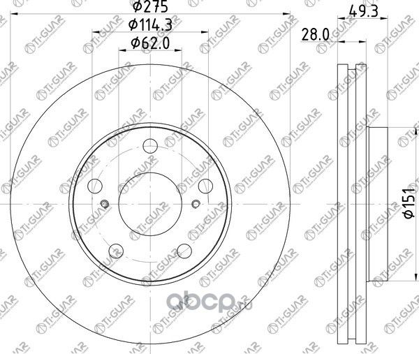 Диск тормозной (TI-Guar). Артикул TG4351233040