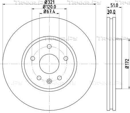 Тормозной диск Hella PRO передний для Saab 9-5 II 2010-2012. Артикул 8DD 355 116-041