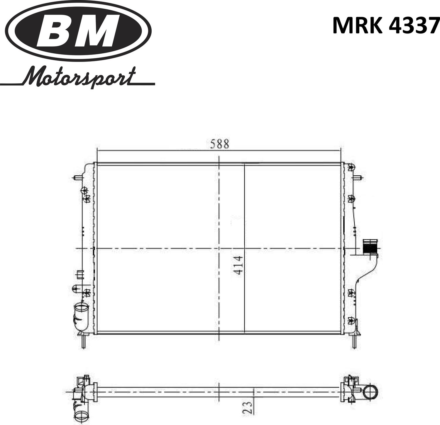Радиатор RENAULT LOGAN/SANDERO 08-/DUSTER 10- 1.6/1.5D / LADA LARGUS 1.6 12- AT (BM). Артикул MRK4337