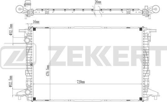 Радиатор охлаждения двигателя Zekkert для Audi A5 II (F5) 2016-2026. Артикул MK-1499