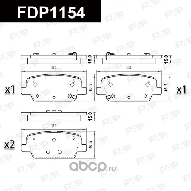 Тормозные колодки дисковые FDP1154 (FAP). Артикул FDP1154