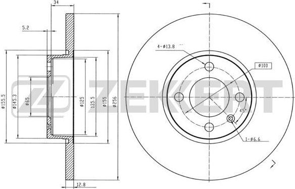 Тормозной диск Zekkert. Артикул BS-5089B