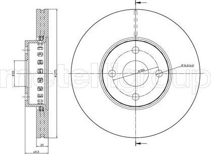 Тормозной диск Trusting передний для Toyota Corolla Verso I 2002-2004. Артикул DF934