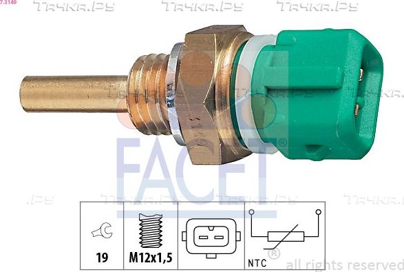 Датчик температуры охлаждающей жидкости Facet Made in Italy - OE Equivalent для Fiat Ulysse I 1994-2002. Артикул 7.3149