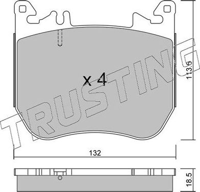Тормозные колодки Trusting передние для Mercedes-Benz Maybach S-Класс Z223 2021-2026. Артикул 1312.0