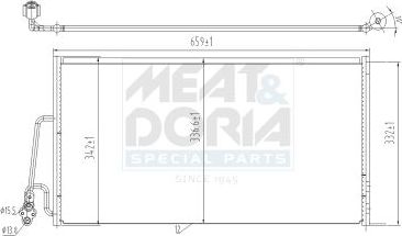 Радиатор кондиционера (конденсатор) Meat & Doria для MINI Clubman I (R55) 2007-2014. Артикул 991096