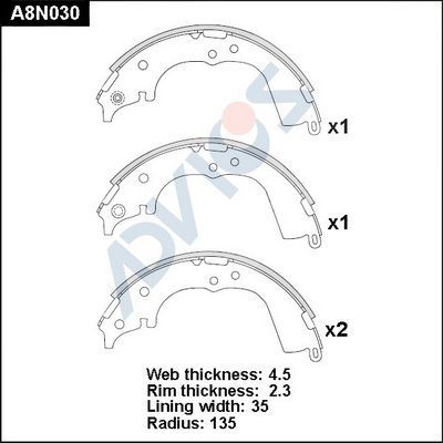 Тормозные колодки Advics. Артикул A8N030