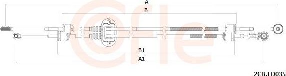 Трос переключения передач КПП Cofle для Ford Focus II 2008-2011. Артикул 92.2CB.FD035