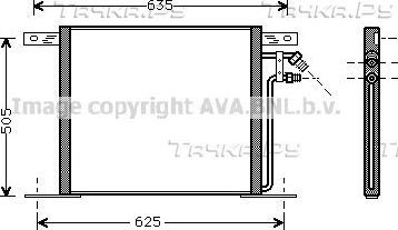 Радиатор кондиционера (конденсатор) AVA (алюминий). Артикул MS5220