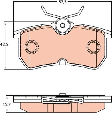 Тормозные колодки TRW задние для Ford Fiesta VI 2013-2019. Артикул GDB2140
