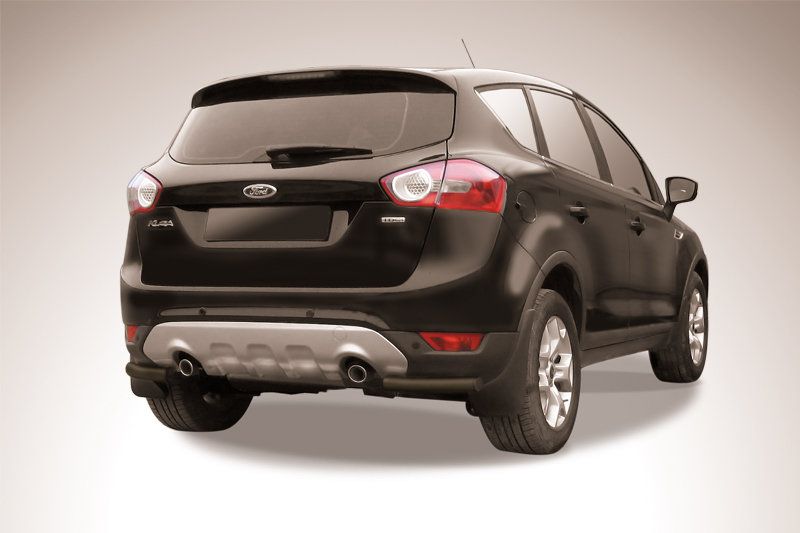 Защита Slitkoff задняя d57 уголки ЧЕРНАЯ матовая для Ford Kuga I 2008-2012. Артикул FKG013B