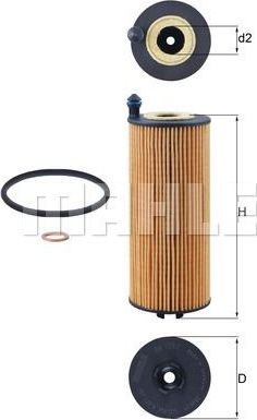 Масляный фильтр Mahle. Артикул OX 1302D