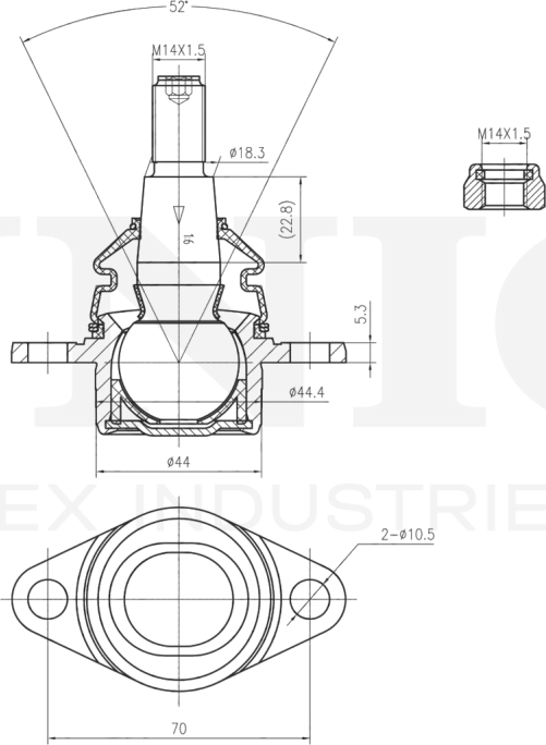 Опора шаровая (Unio). Артикул SSP-20118