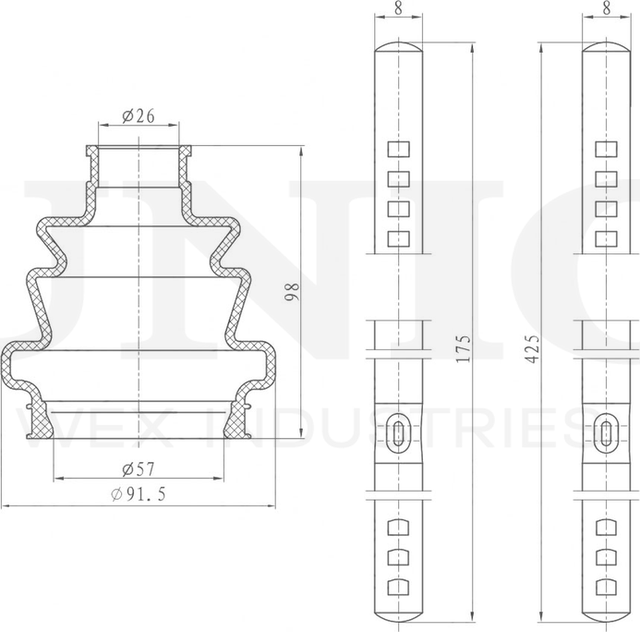 Пыльник ШРУС, комплект (Unio). Артикул DUC-30129K