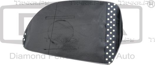 Зеркальное стекло бокового зеркала DPA левое для Skoda Superb II 2008-2015. Артикул 88570861302