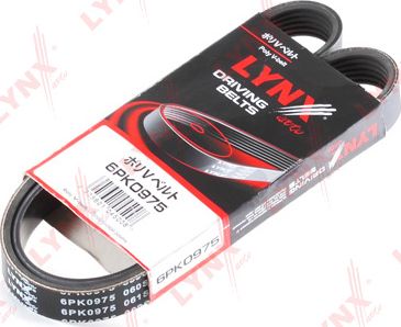 Приводной ремень поликлиновой LYNXauto для Ford Fiesta V 2004-2008. Артикул 6PK0975
