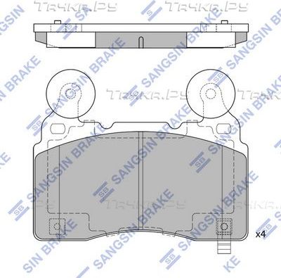 Тормозные колодки Sangsin Hi-Q. Артикул SP4029