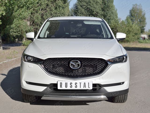 Защита RusStal переднего бампера d75х42 дуга для Mazda CX-5 II 2017-2026. Артикул M5Z-002793