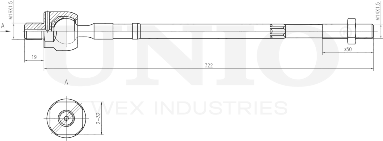 Тяга рулевая (Unio). Артикул SSP-30049