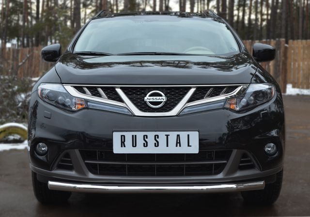 Защита RusStal переднего бампера d63 (5 секций) для Nissan Murano Z51 2010-2015. Артикул NMZ-001080
