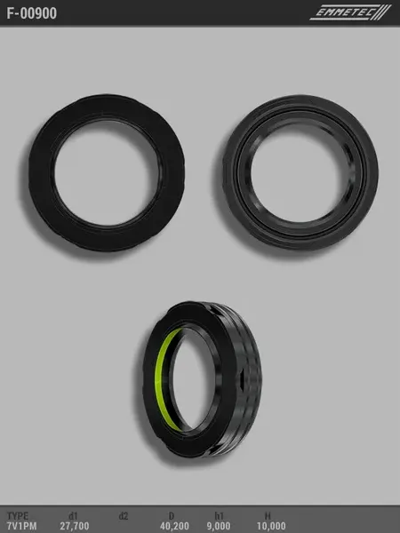 Сальник 27,70/40,20*9,00/10,00 тип 7V1PM (Emmetec). Артикул F00900