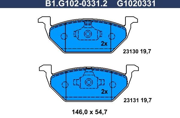 Тормозные колодки Galfer. Артикул B1.G102-0331.2