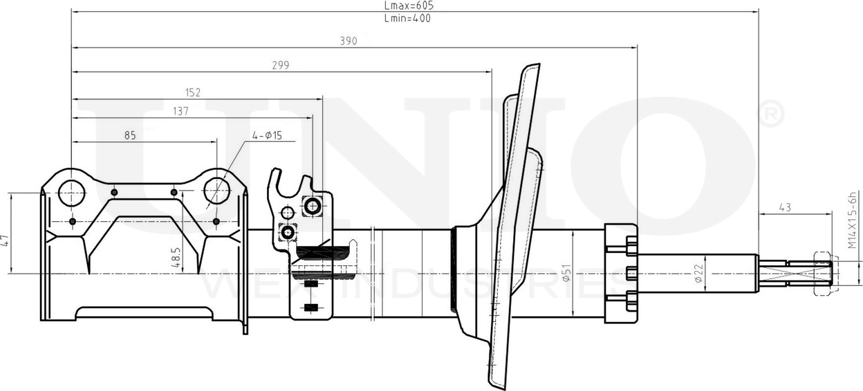 Амортизатор подвески (Unio). Артикул SAB-10341