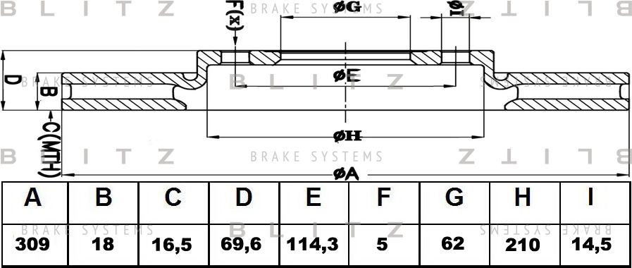 Диск тормозной LEXUS RX350 08- задн. (Blitz). Артикул BS0454