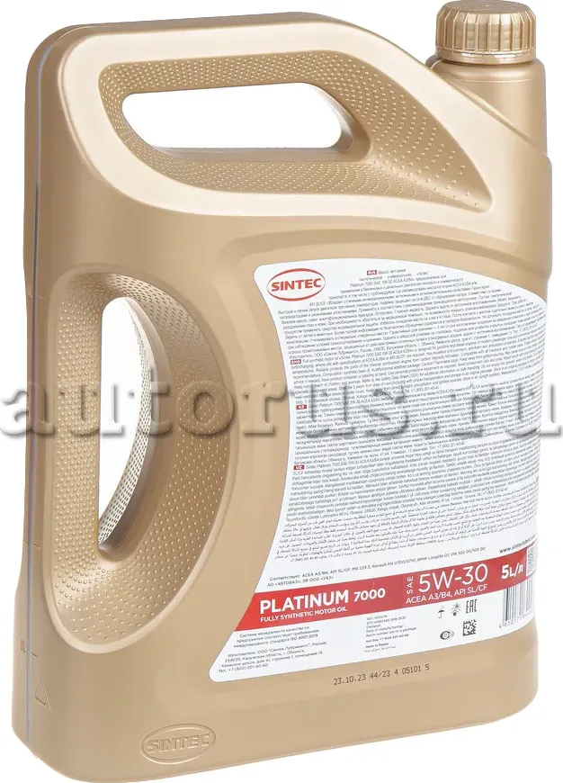 600274_Sintec Platinum 7000 5W-30 A3/B4 SL/CF 5л Акция 5л по цене 4л Sintec. Артикул 600274