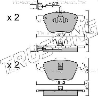 Тормозные колодки Trusting передние для Volkswagen Sharan I 1995-2010. Артикул 567.0