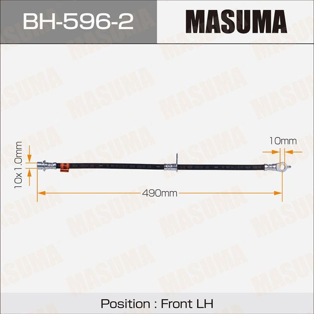 Тормозной шланг Masuma передний левый для Toyota Highlander II (U40) 2007-2014. Артикул BH-596-2