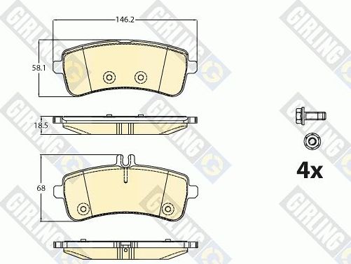 Тормозные колодки Girling. Артикул 6120791