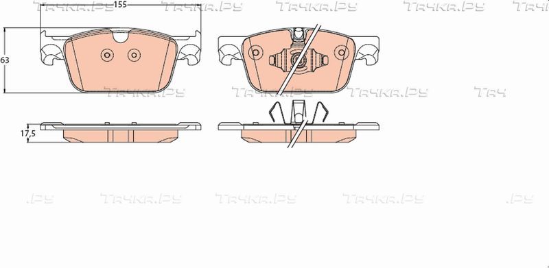 Тормозные колодки TRW передние для Volvo S60 III 2019-2026. Артикул GDB2221