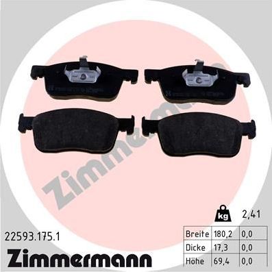 Тормозные колодки Zimmermann. Артикул 22593.175.1