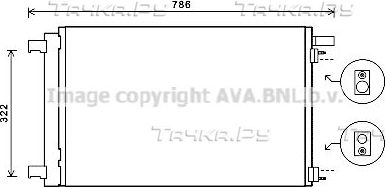 Радиатор кондиционера (конденсатор) AVA (алюминий). Артикул PEA5364D