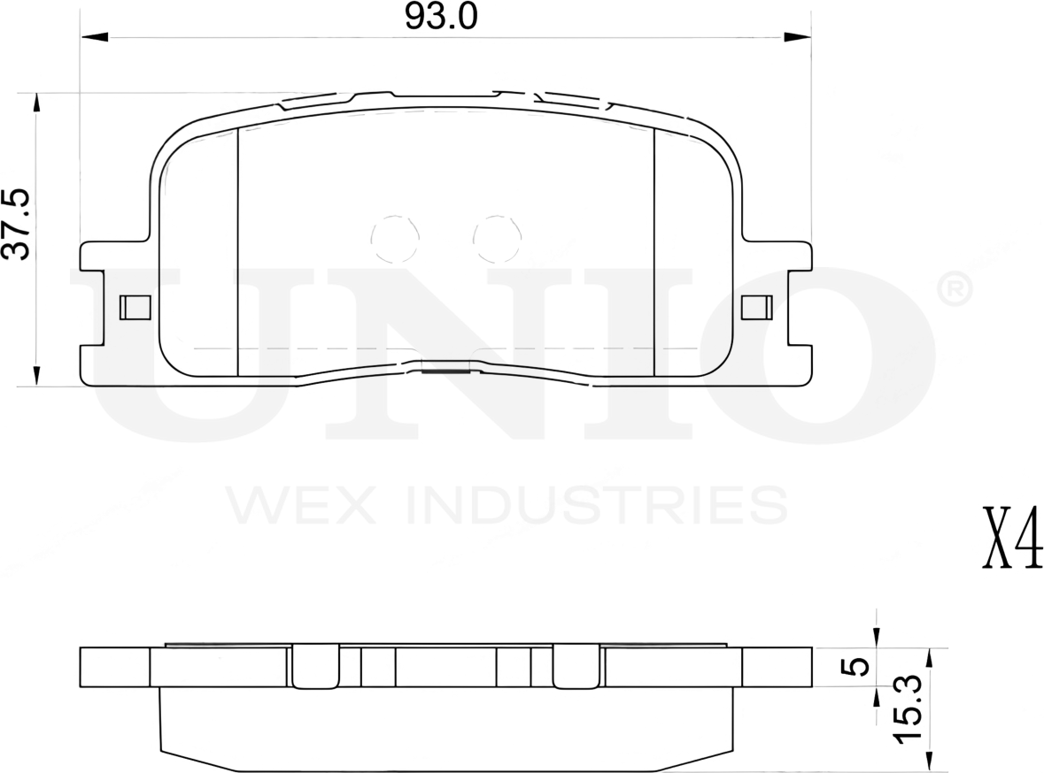 Колодки тормозные дисковые, комплект (Unio). Артикул BRP-20383