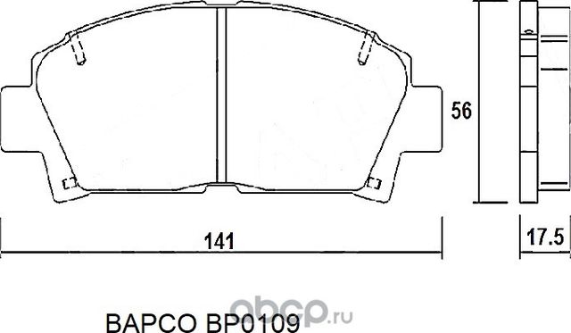 Колодки тормозные дисковые BP0109 передние, комплект, (Bapco) Bapco. Артикул BP0109